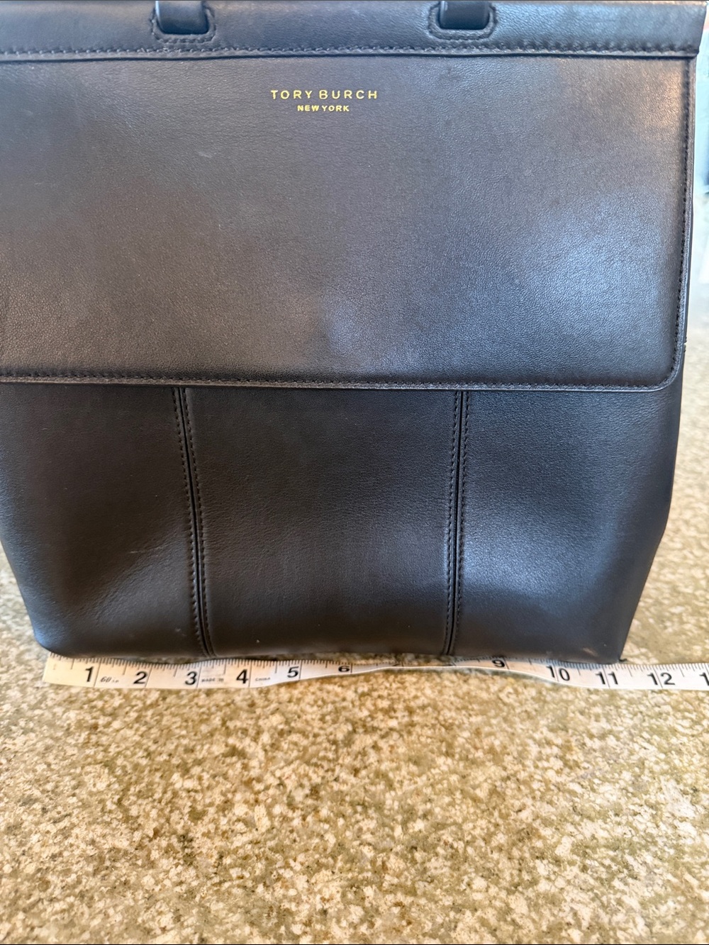 Tory Burch Black Leather Structured Back Pack Handbag - Picture 12 of 13